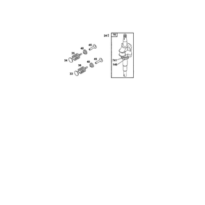 Crankshaft Diagram and Parts List for 12C800TO12C899  Briggs and Stratton Engine